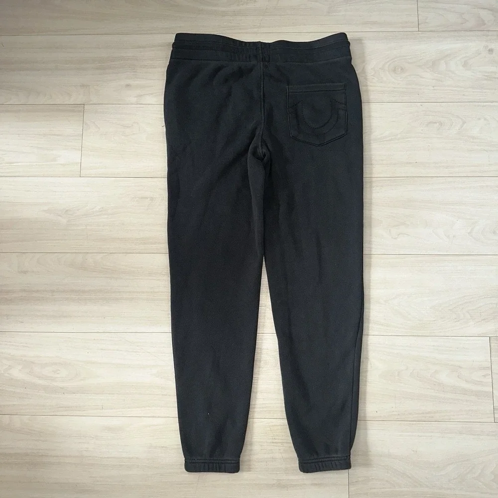 True Religion Men's‎ Crackle Classic Logo Jogger Sweatpants Black Size Small NWT